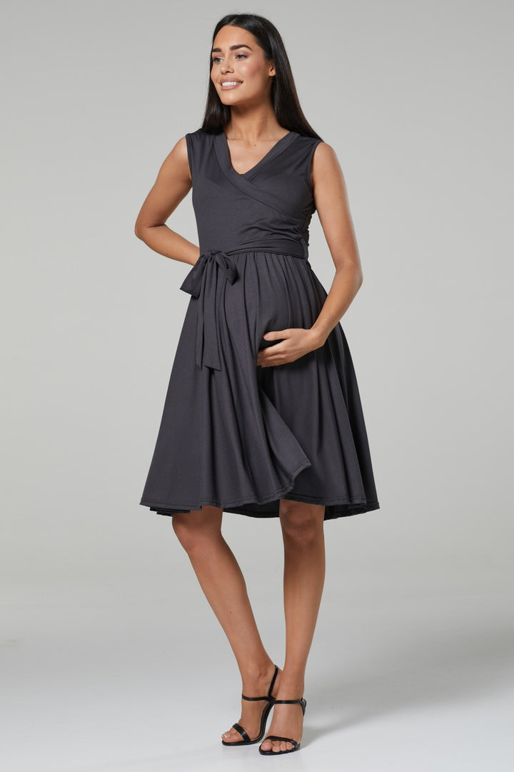 Maternity Sleeveless Wrap Summer Nursing Dress