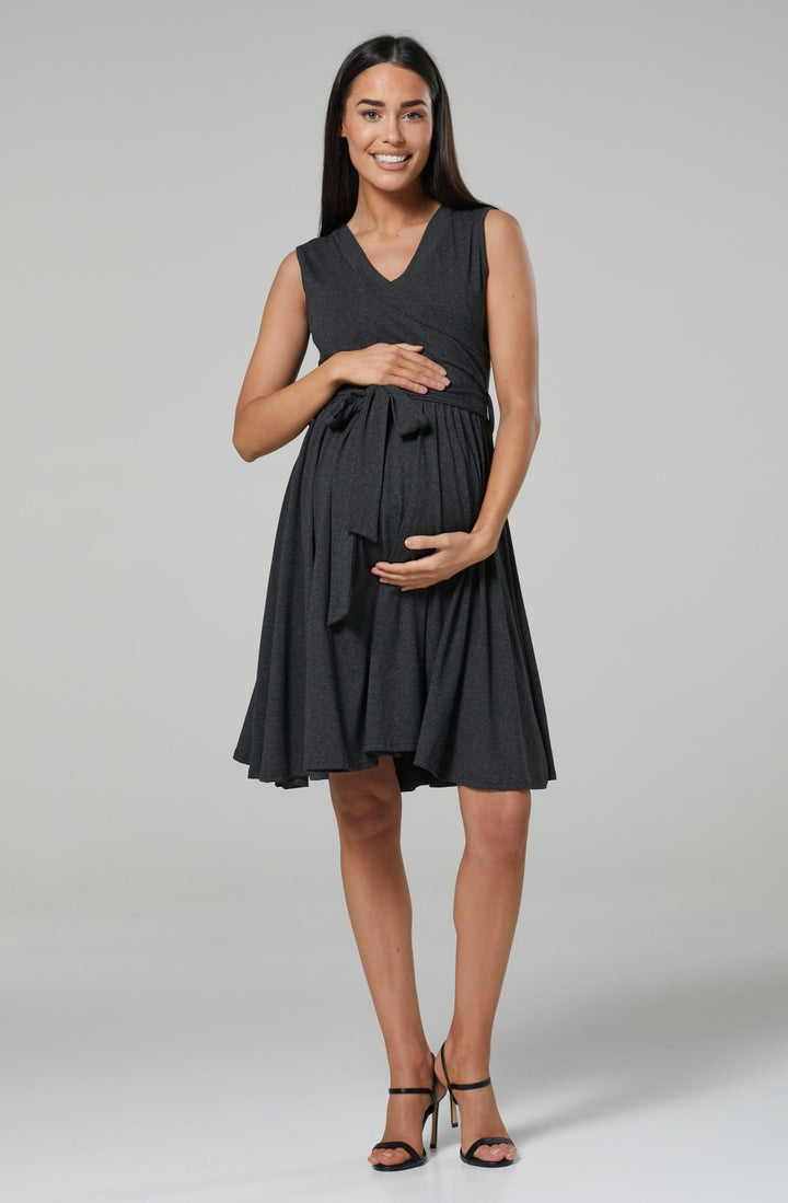 Maternity Sleeveless Wrap Summer Nursing Dress