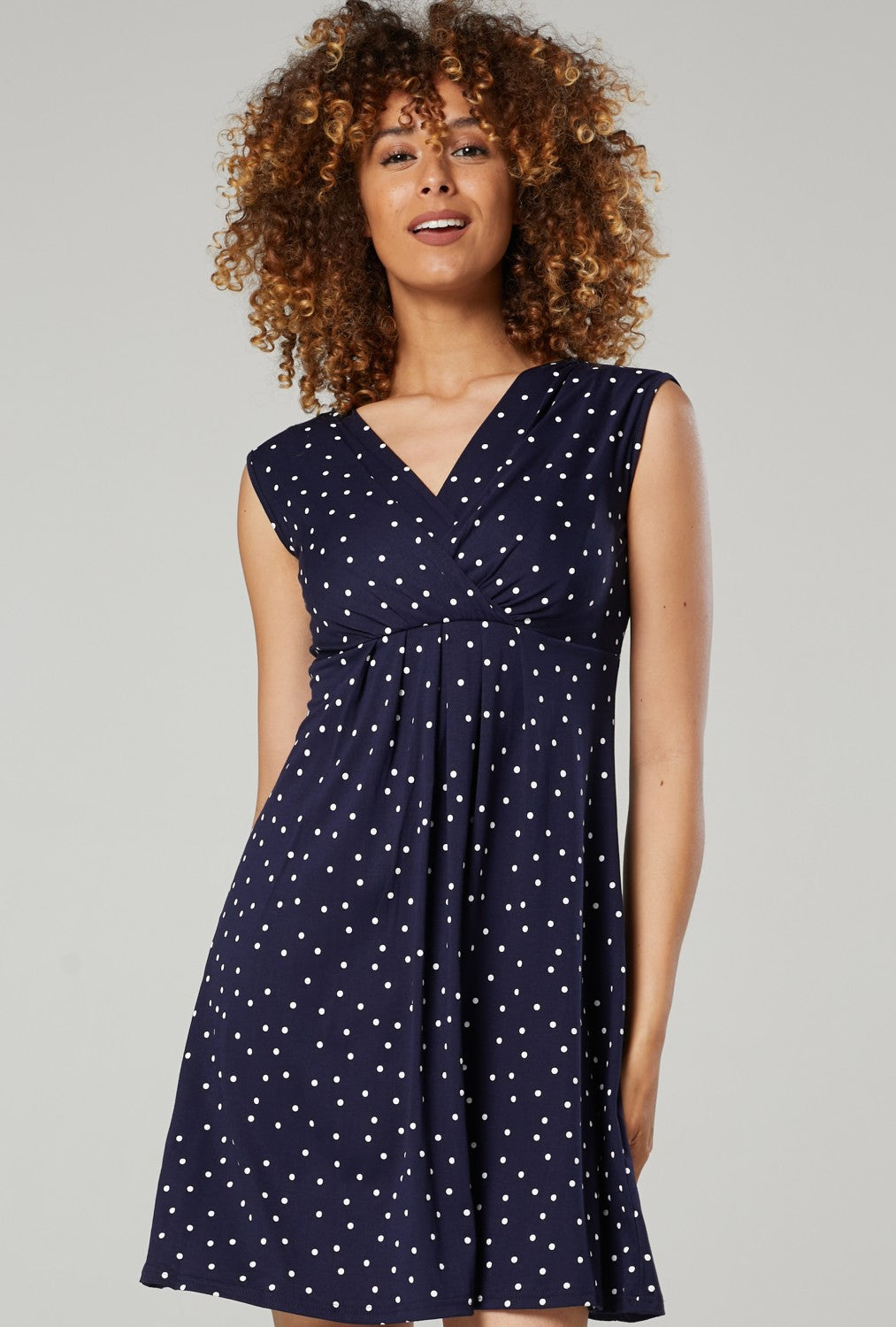 Maternity Nursing Summer Wrap Dress in Dots