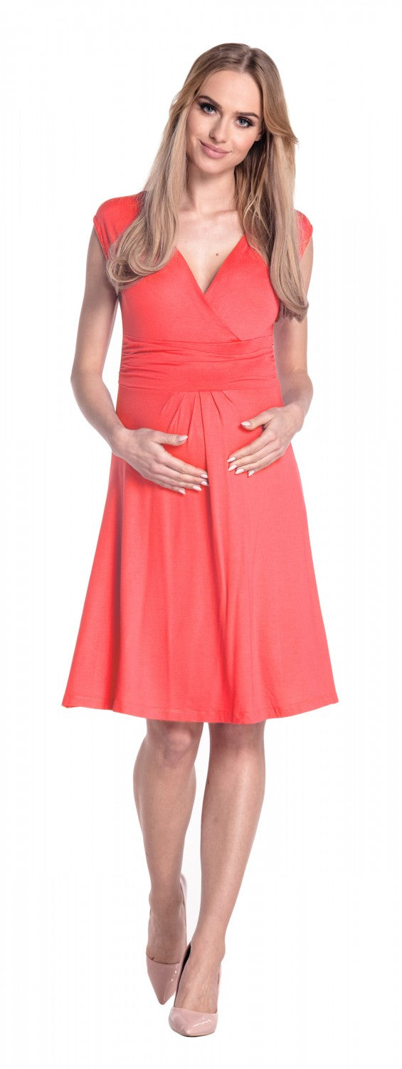 V-Neck Circle Maternity Dress