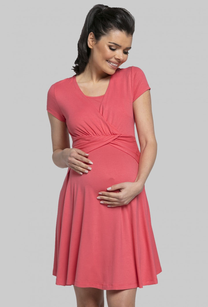 Maternity & Nursing Mini Dress Short Sleeve