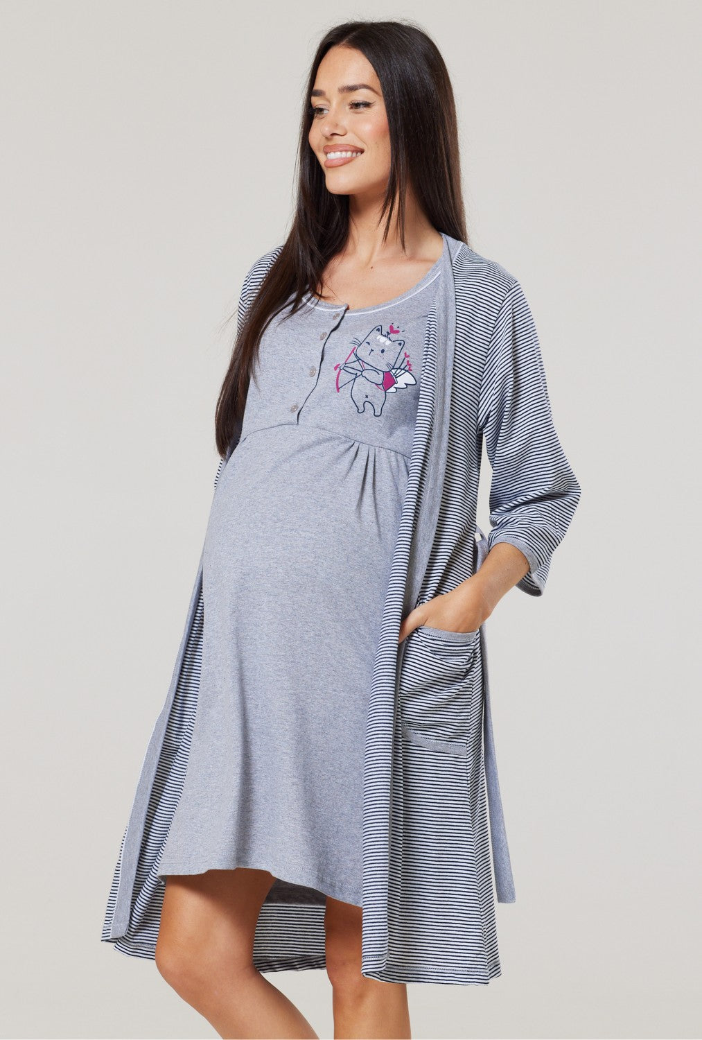 Maternity Hospital Gown Robe Nightie Set Labour & Birth