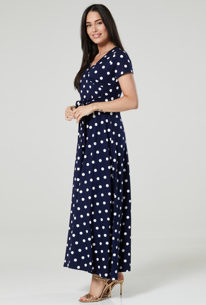 Maternity Nursing Summer Maxi Dress in Dots