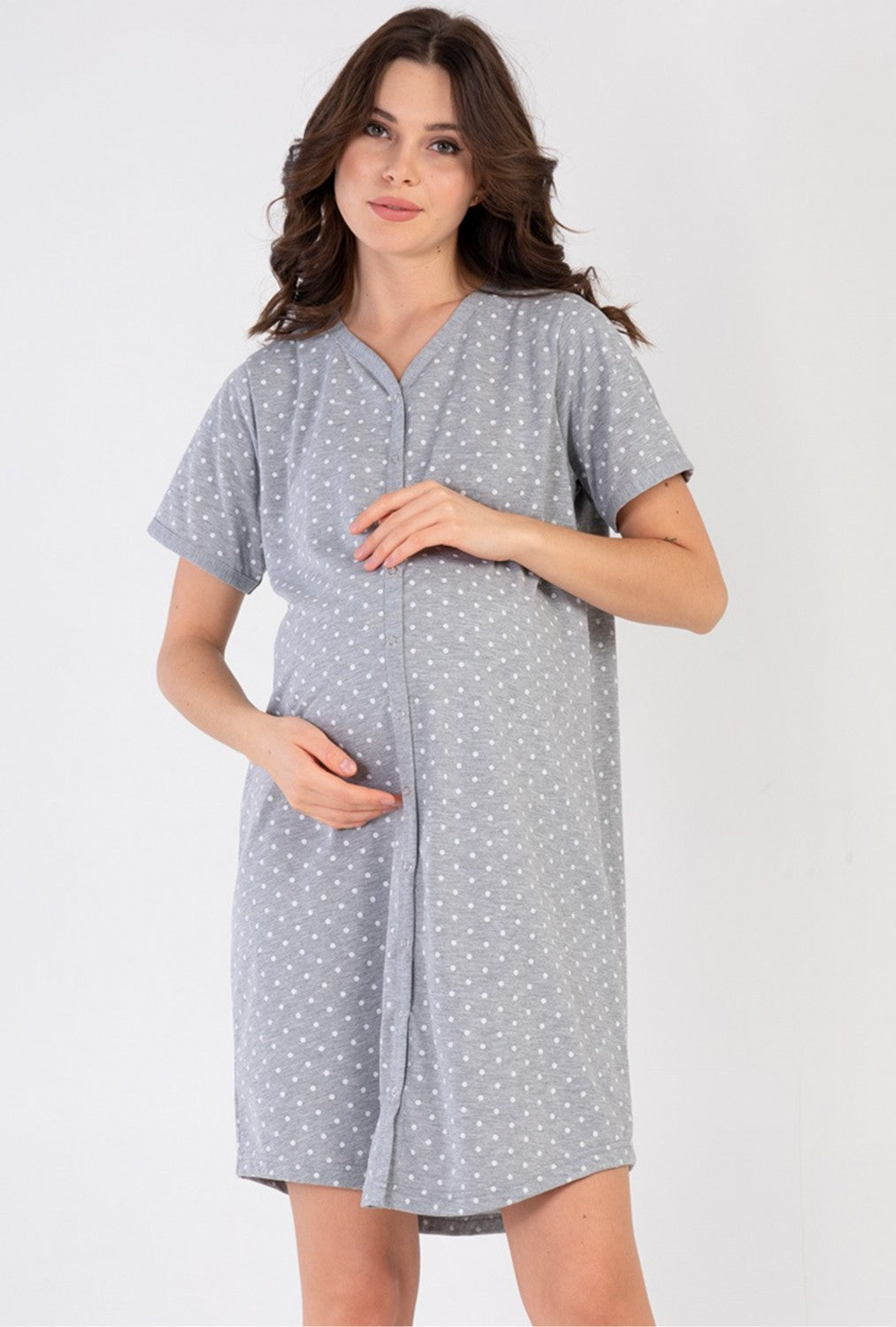 Maternity Nursing Buttoned Nightshirt