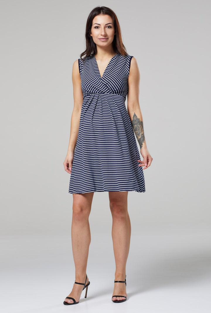 Maternity Sleeveless Printed Nursing Dress