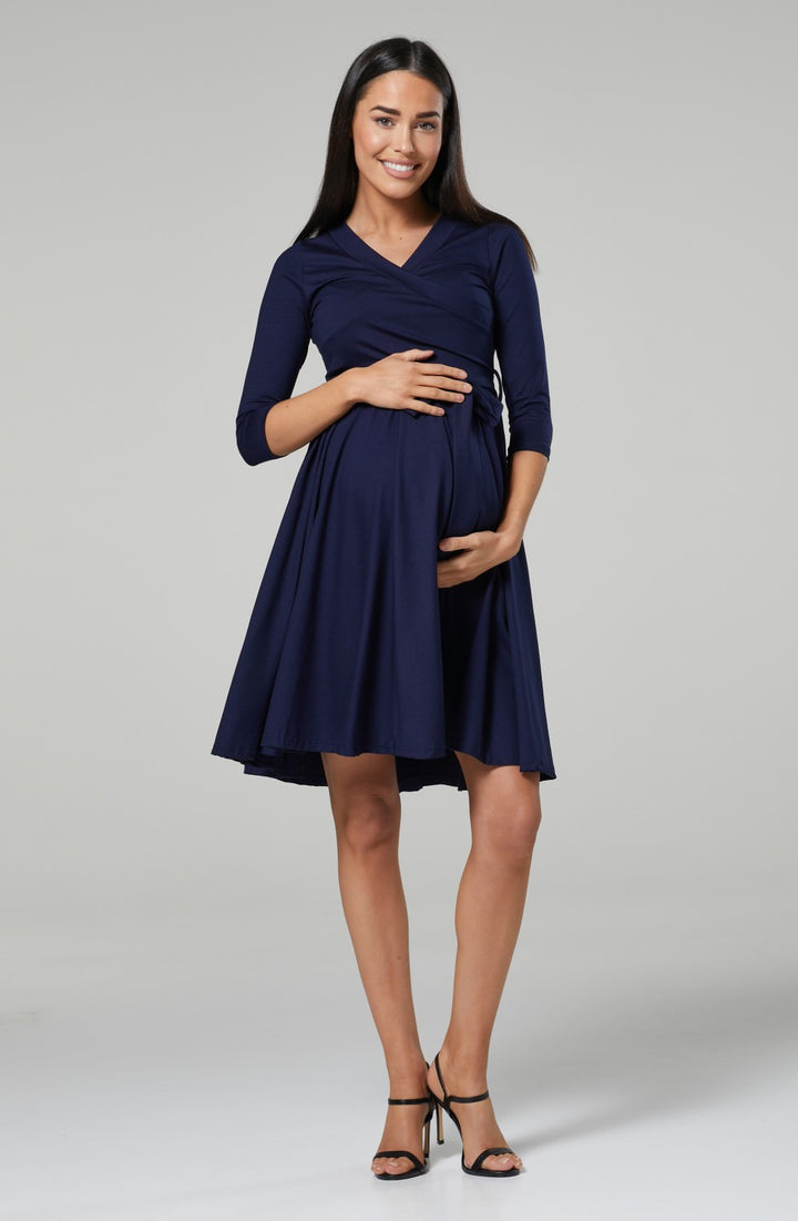 Maternity Wrap 3/4 Sleeve Nursing Dress