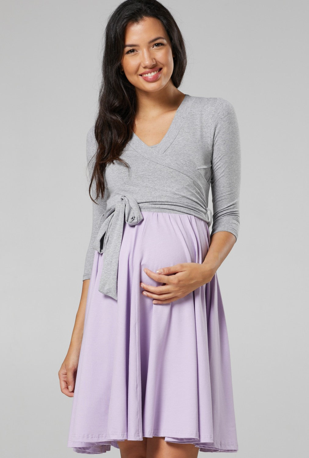 Maternity Wrap 3/4 Sleeve Nursing Dress