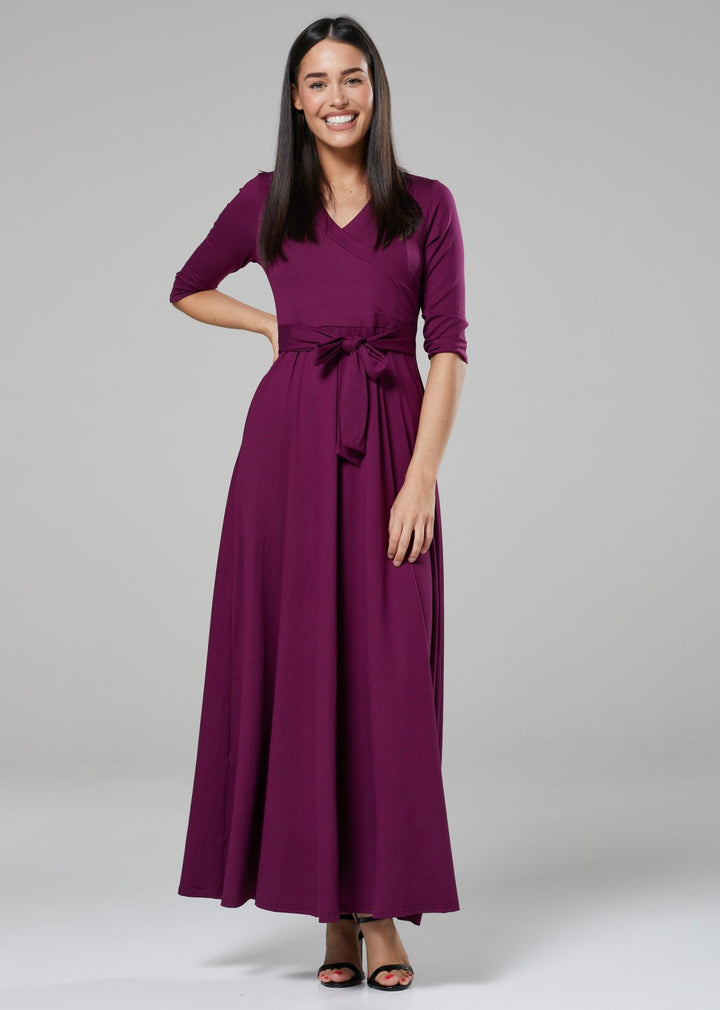 Maternity Empire Wrap Maxi Nursing Dress