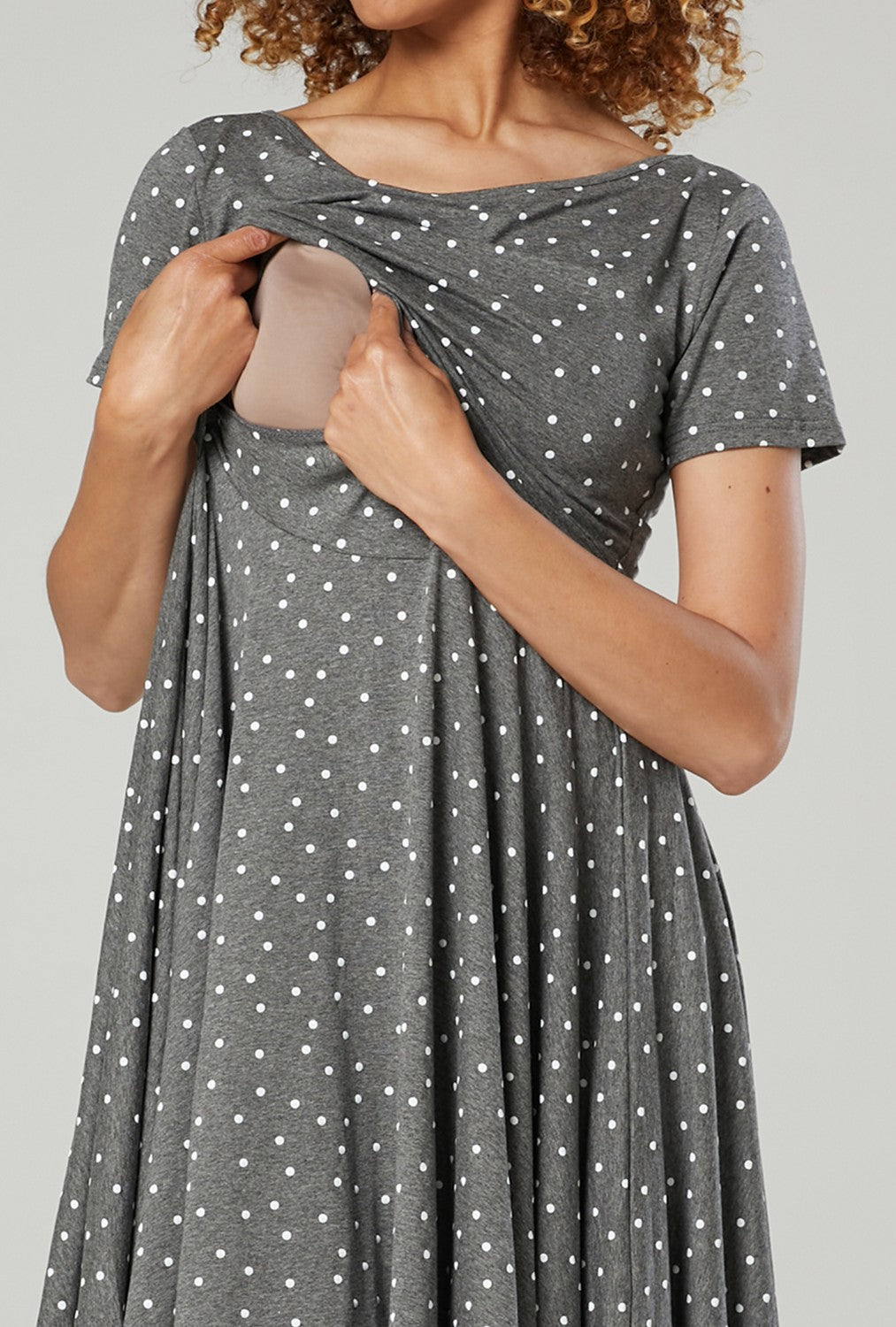 Maternity Summer Nursing Dress in Dots
