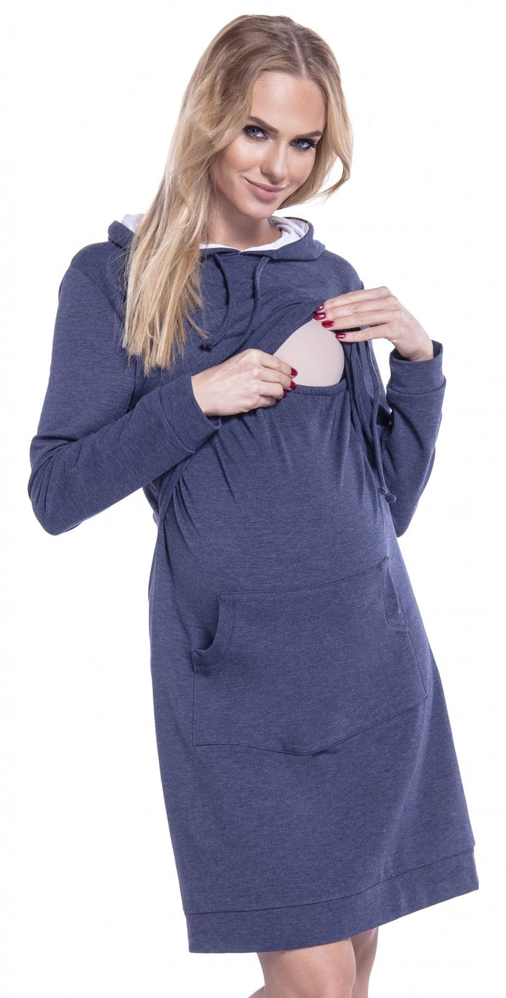 Maternity Hooded Sweatshirt Dress