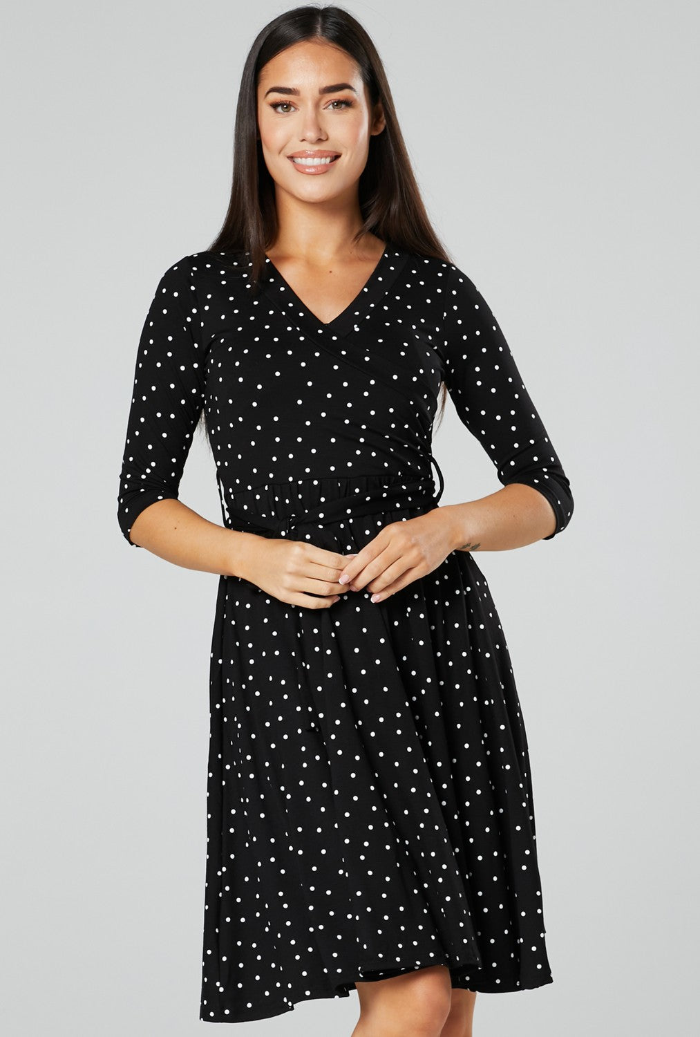 Maternity Wrap Dotted Nursing Dress