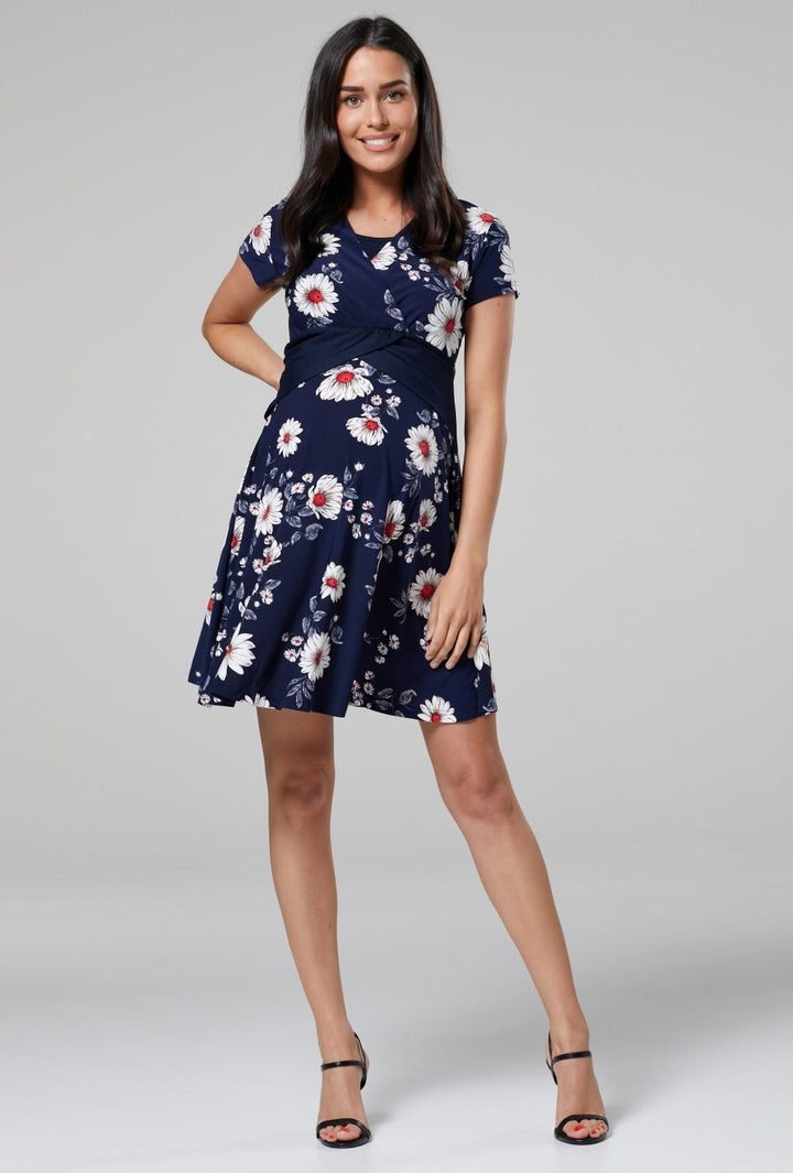 Maternity Flower Print Nursing Sumer Dress