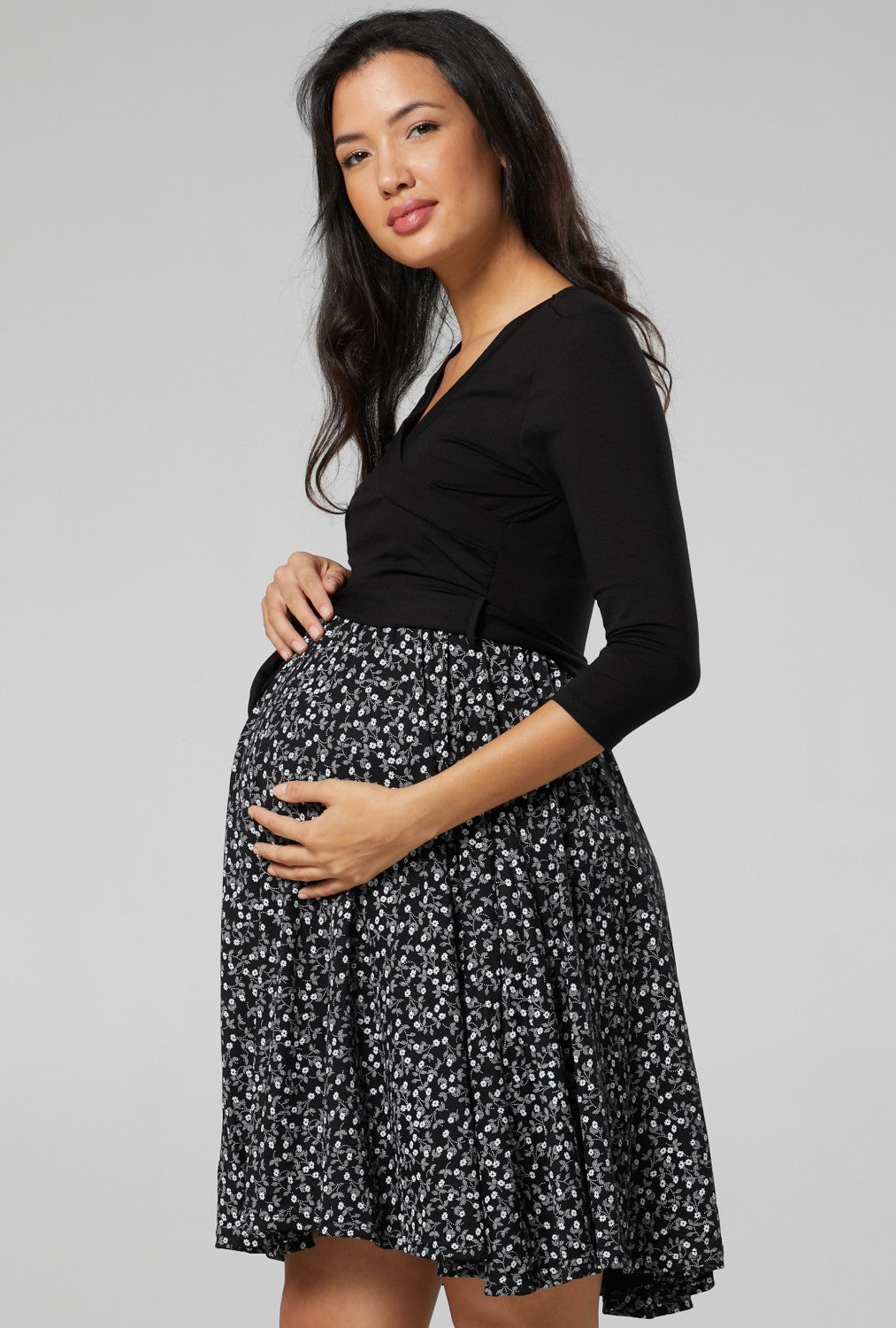 Maternity & Nursing Printed Wrap Dress