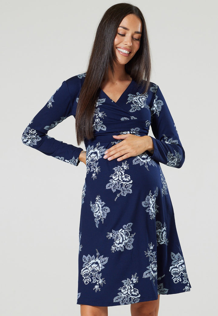 Maternity Printed Midi Dress