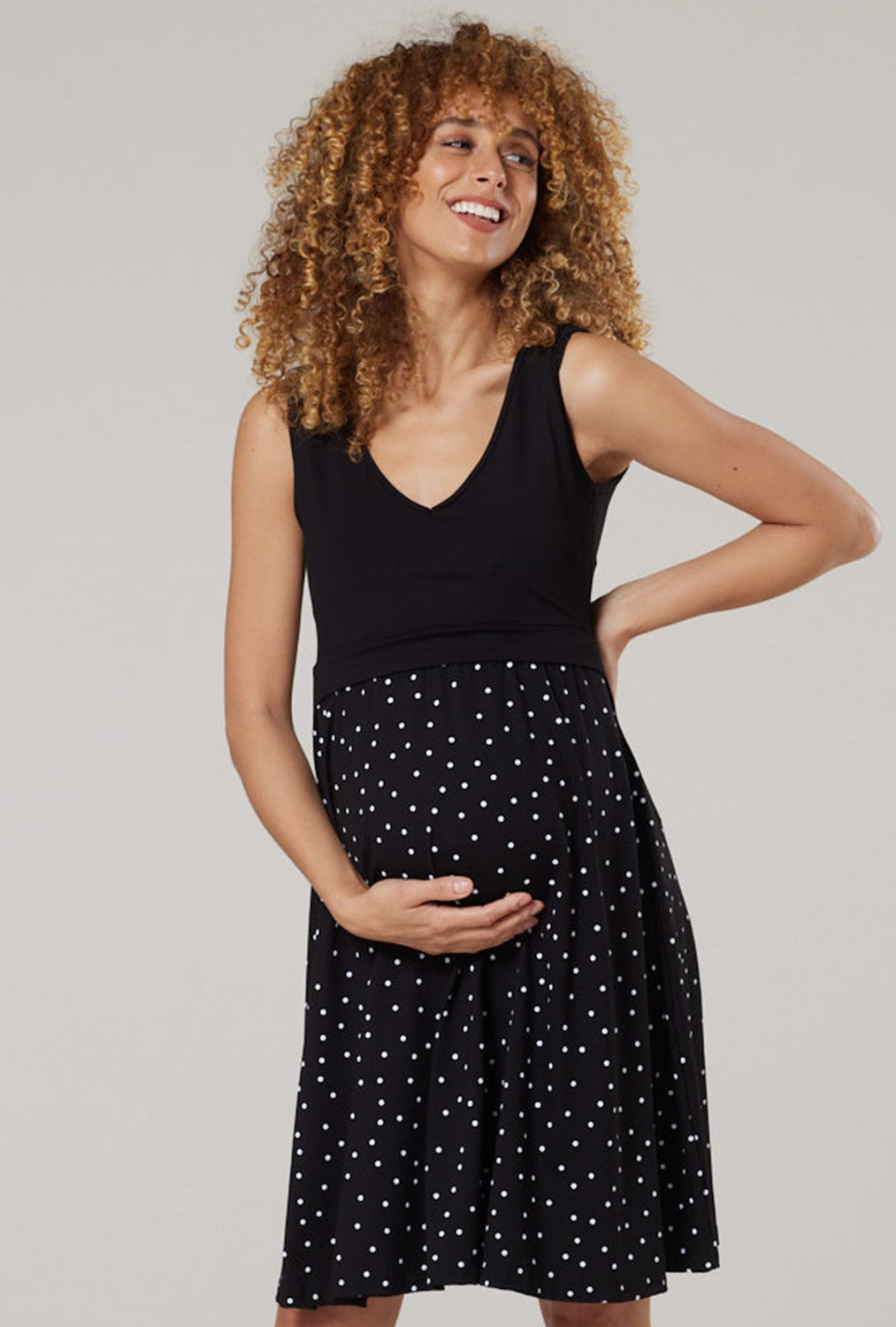 Maternity Summer Nursing Dress in Dots