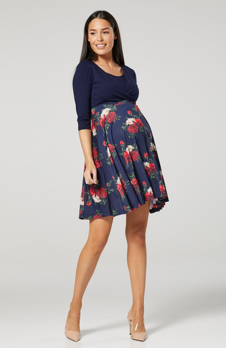 Maternity Nursing Printed Wrap Dress