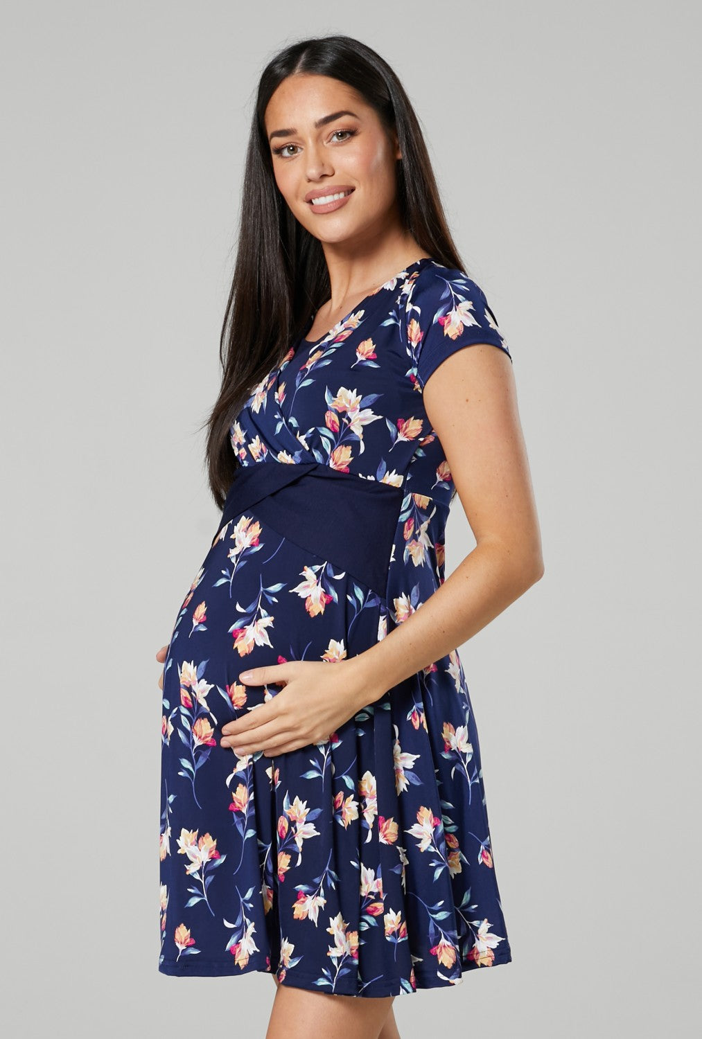 Maternity Flower Print Nursing Sumer Dress