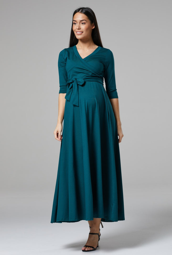 Maternity Empire Wrap Maxi Nursing Dress