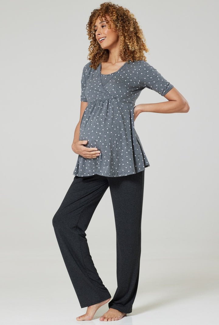 Maternity Nursing Pyjamas & Dressing Gown Set