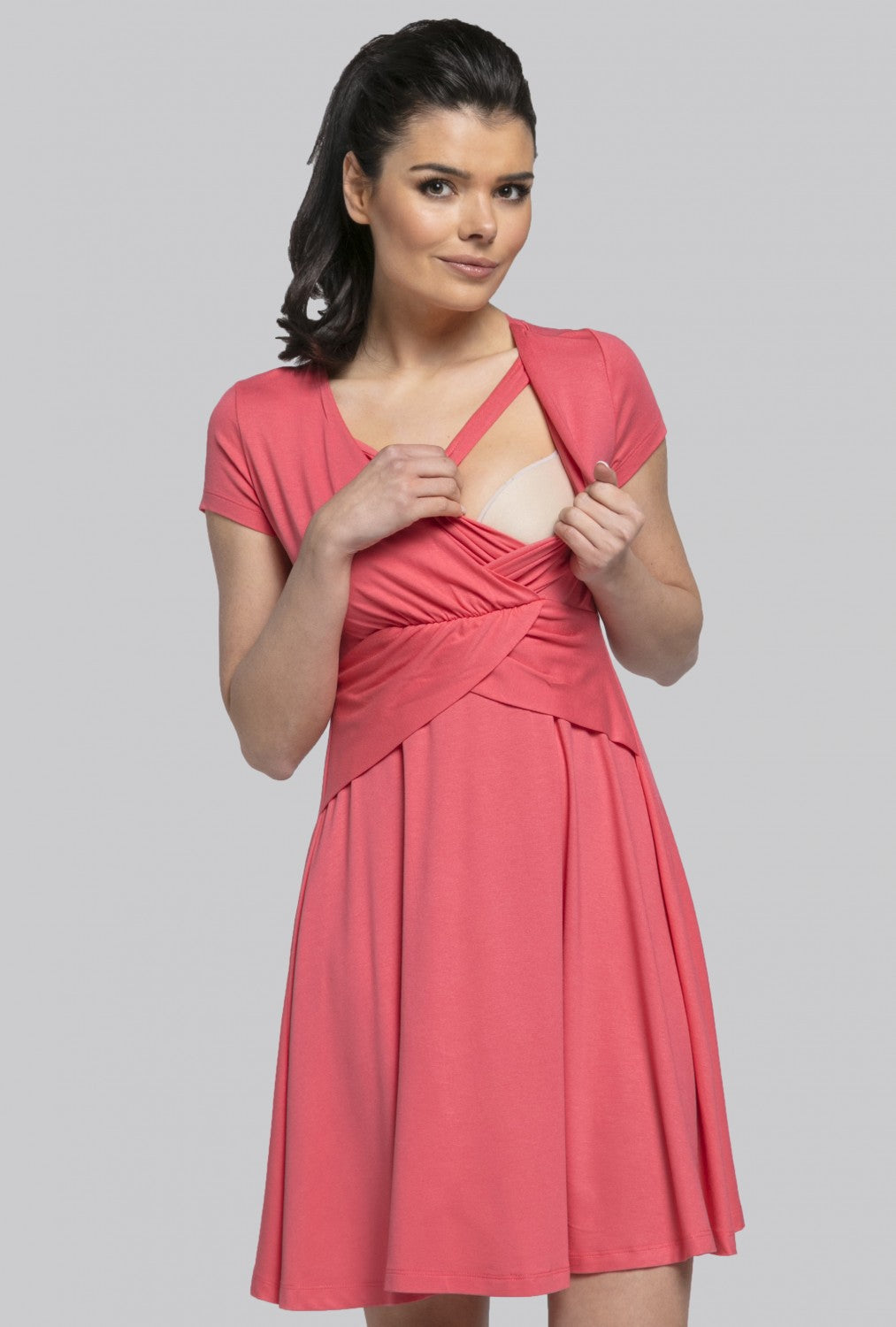 Maternity & Nursing Mini Dress Short Sleeve