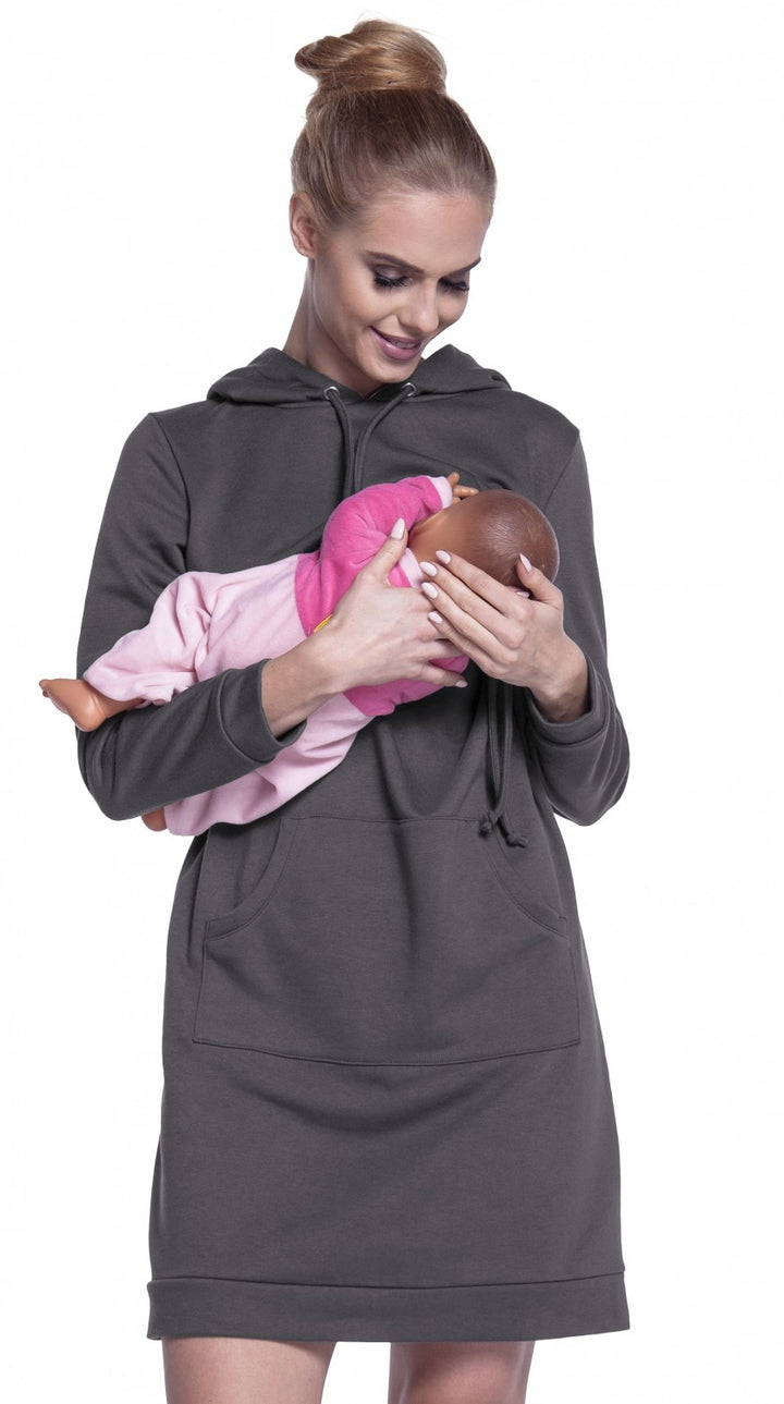 Maternity Hooded Sweatshirt Dress