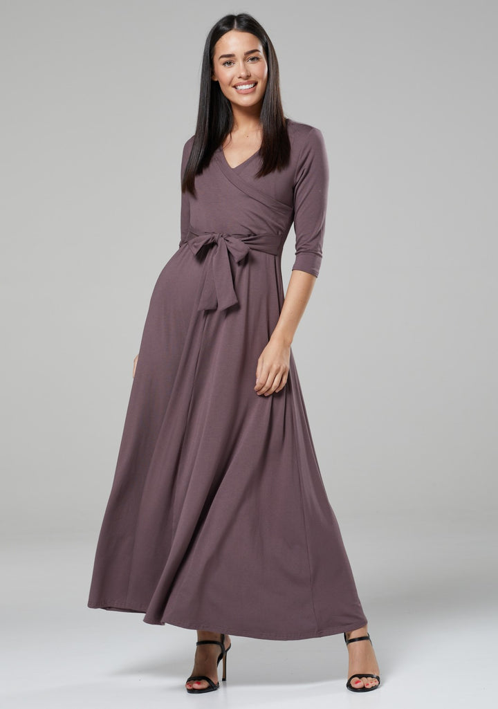 Maternity Empire Wrap Maxi Nursing Dress