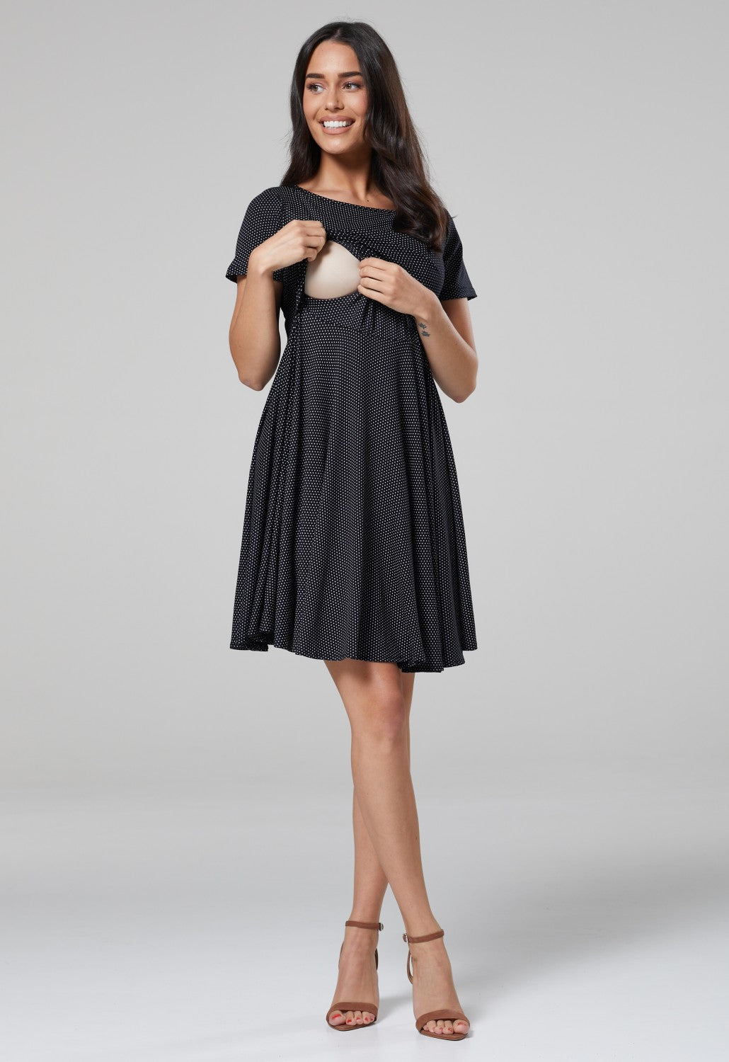 Maternity Summer Nursing Dress in Dots