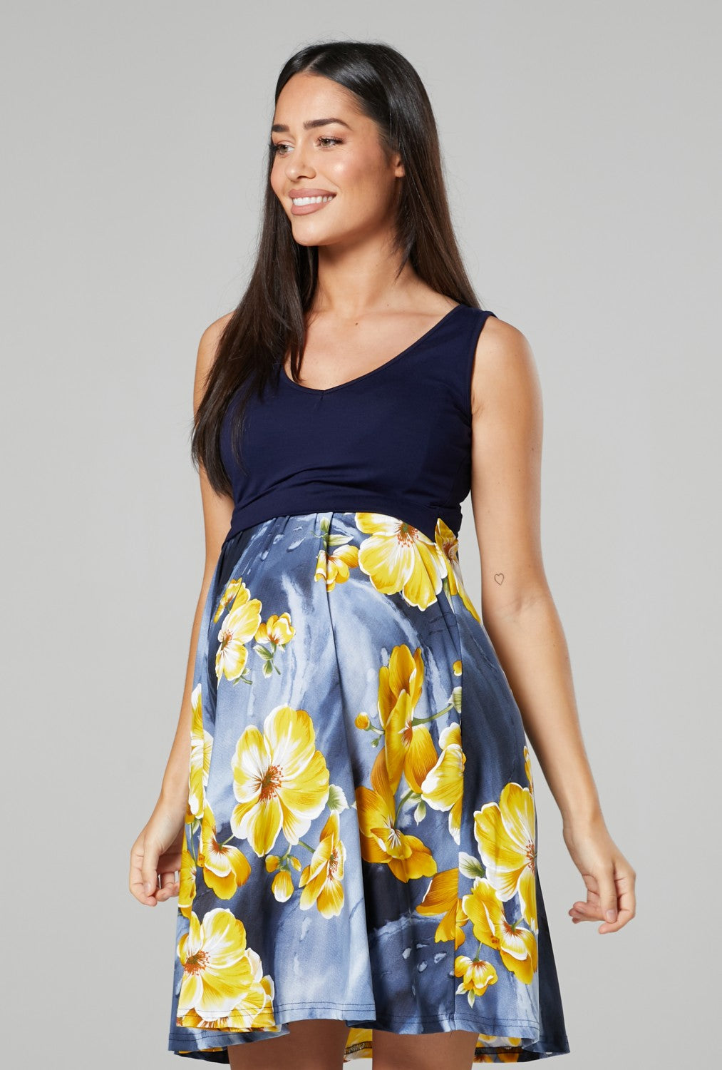 Maternity & Nursing Flower Print Summer Dress