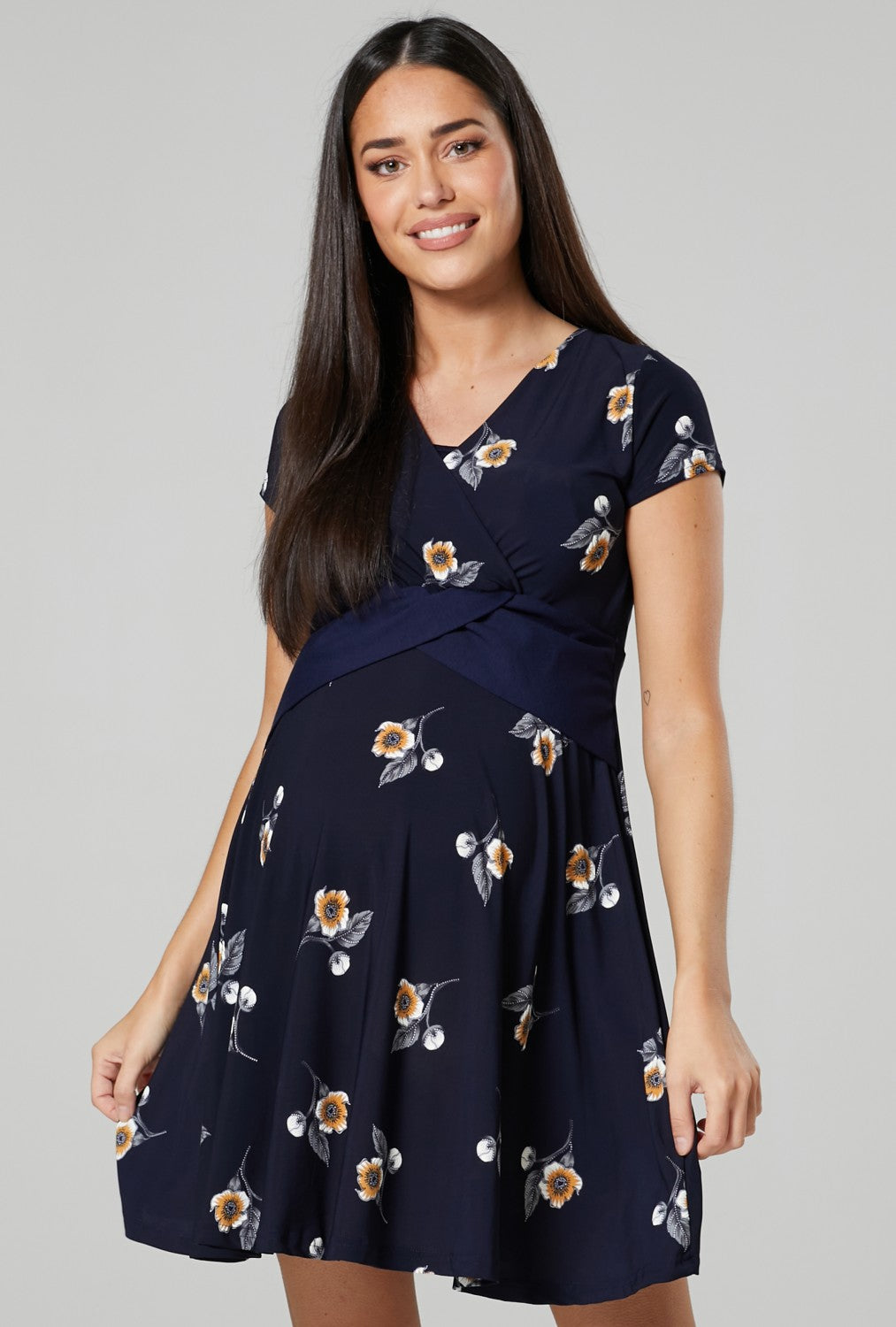 Maternity Flower Print Nursing Sumer Dress