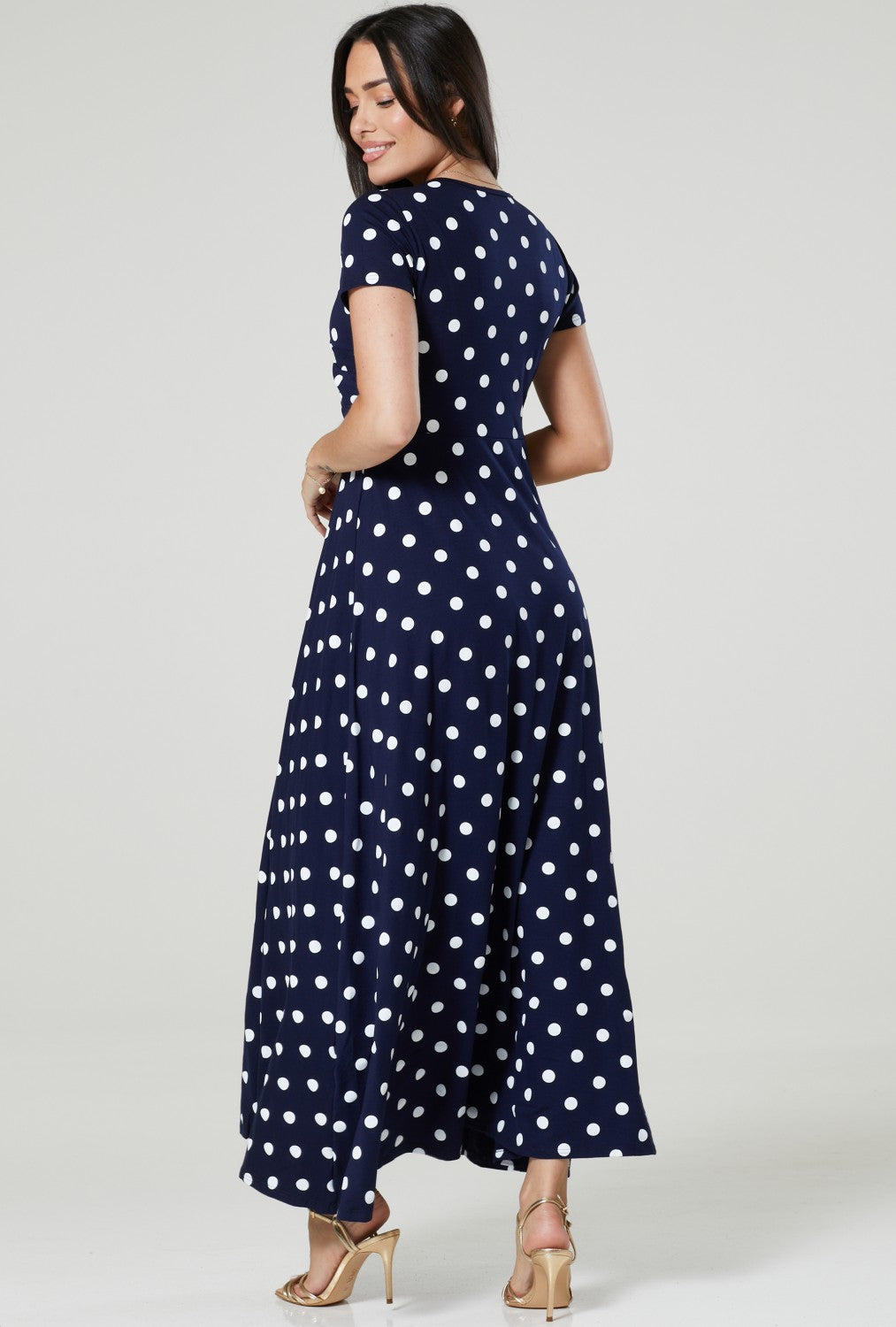 Maternity Nursing Summer Maxi Dress in Dots
