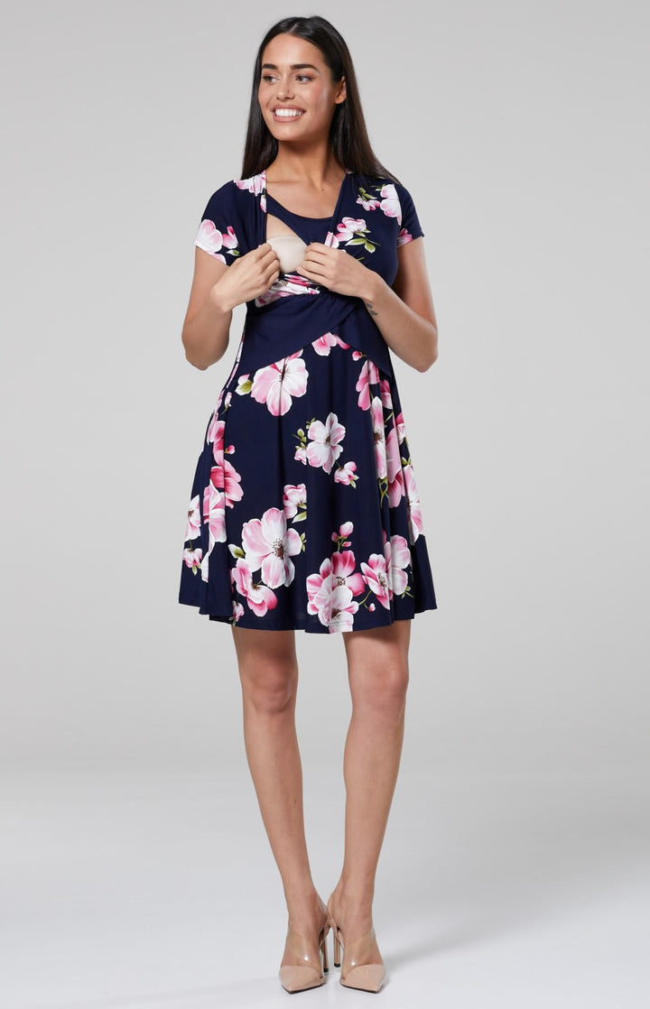 Maternity Flower Print Nursing Sumer Dress