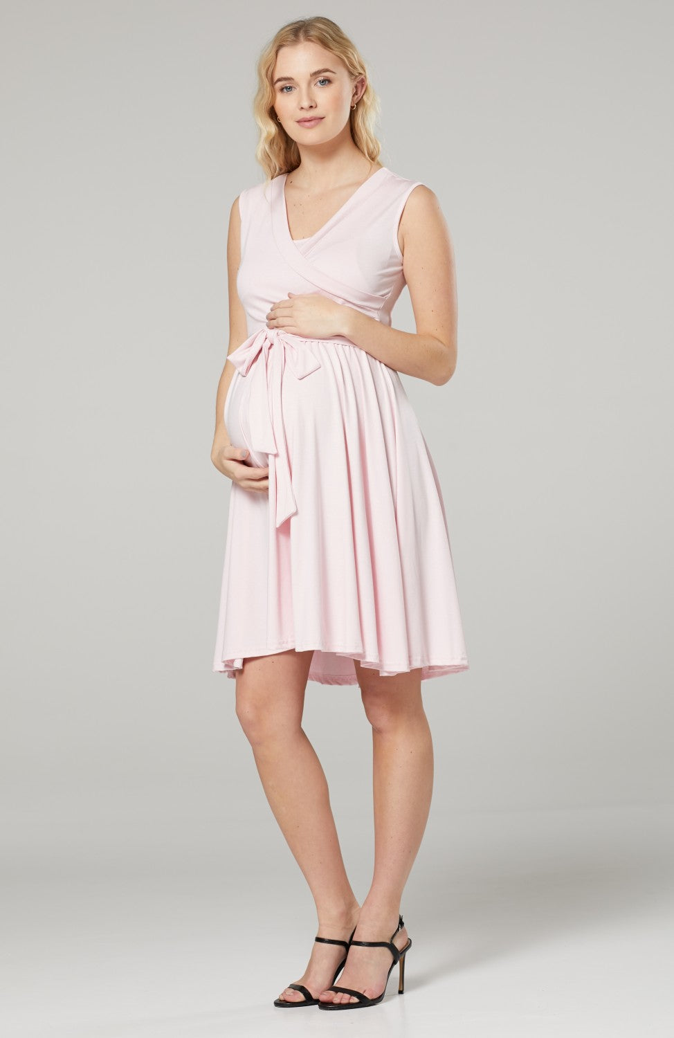 Maternity Sleeveless Wrap Summer Nursing Dress