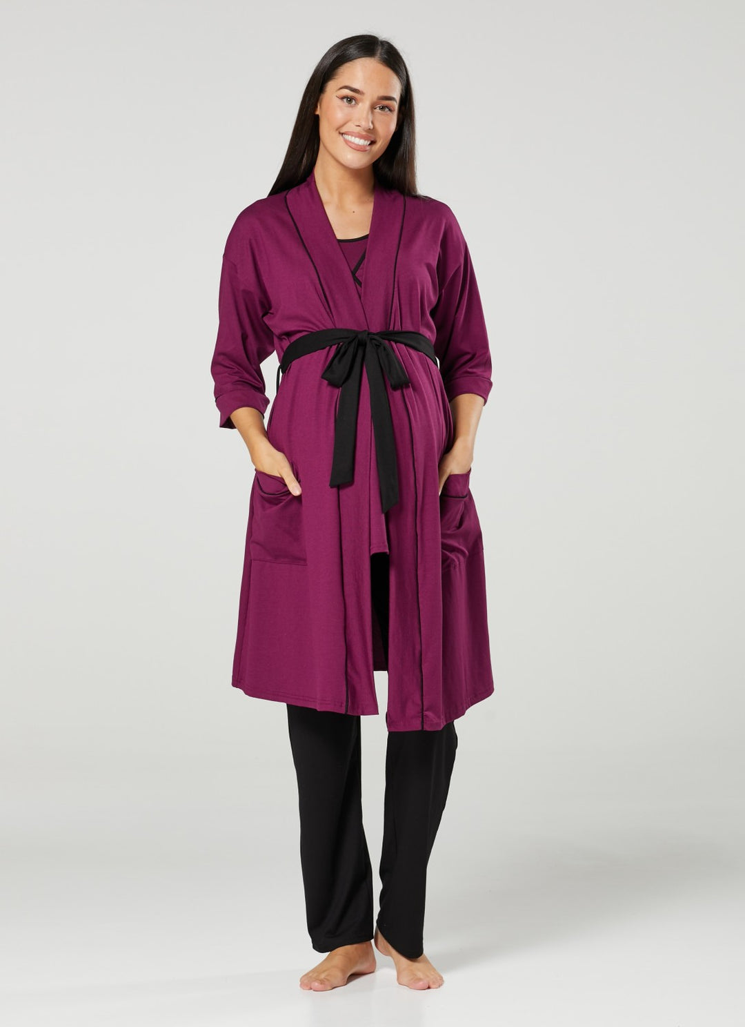 Maternity Nursing Pyjamas & Dressing Gown Set