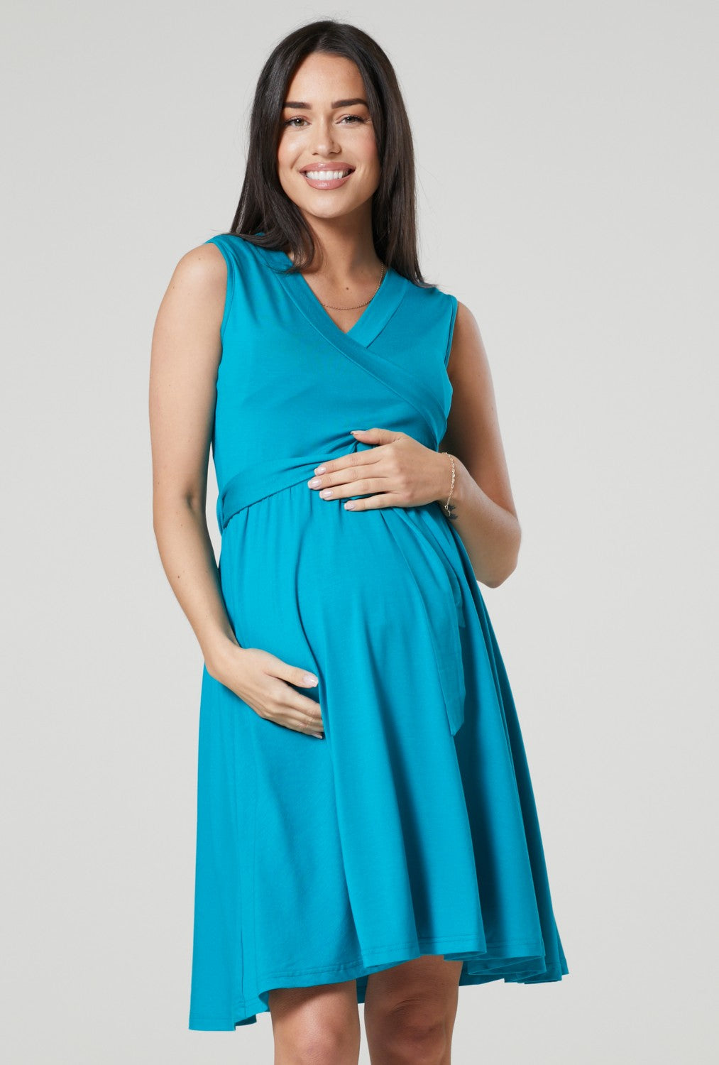 Maternity Sleeveless Wrap Summer Nursing Dress