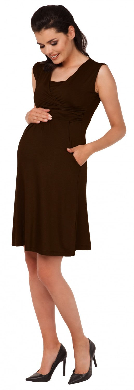 Nursing Maternity Skater Dress with Pockets