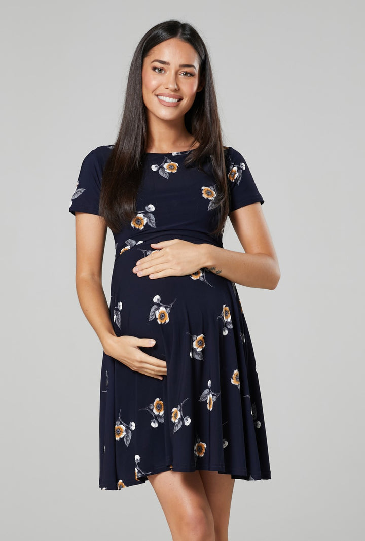 Maternity Flower Print Nursing Sumer Dress