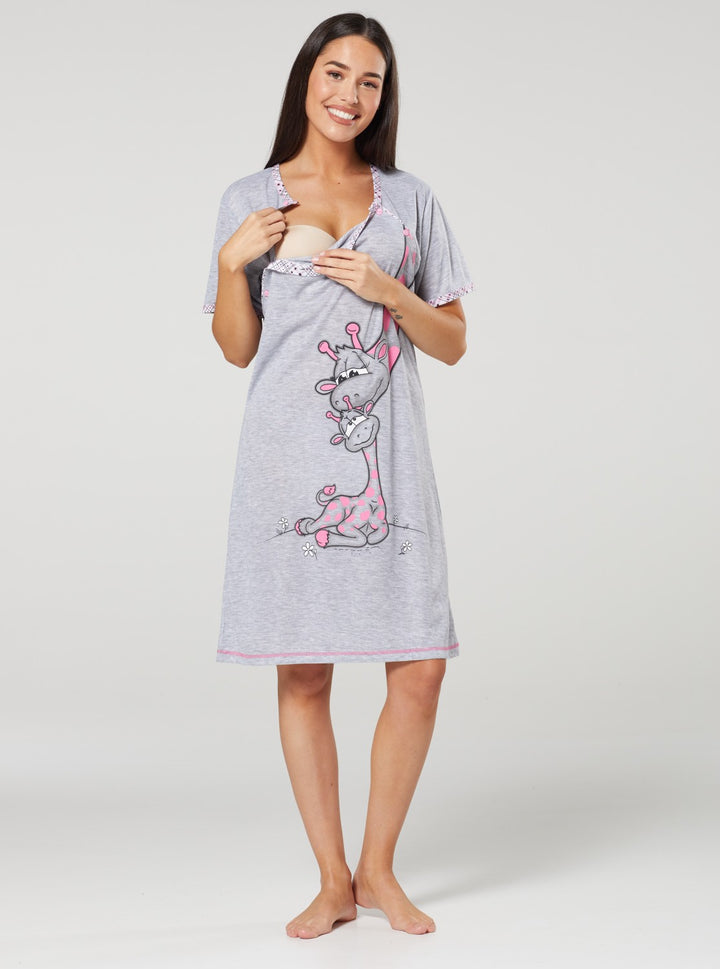 Maternity Nursing Giraffe Nightdress