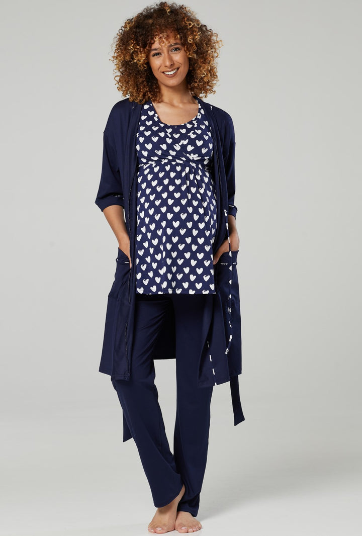 Maternity Nursing Pyjamas & Dressing Gown Set