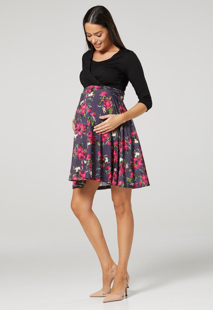 Maternity Nursing Printed Wrap Dress