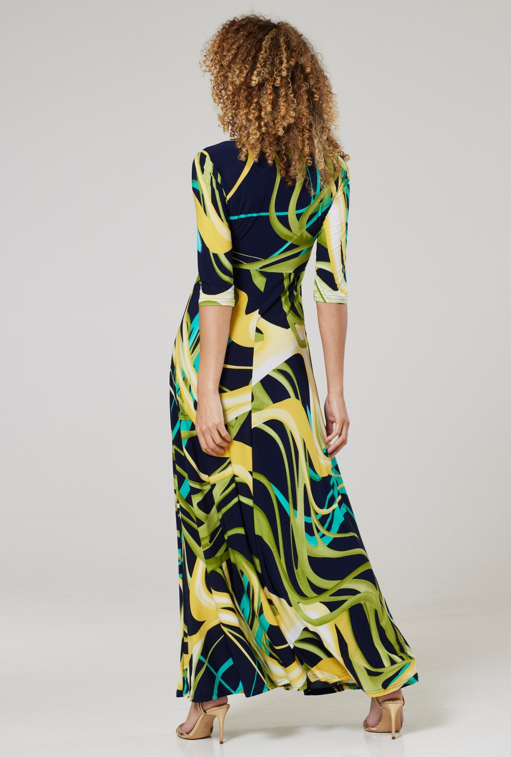 Maternity & Nursing Wrap Maxi Dress Printed