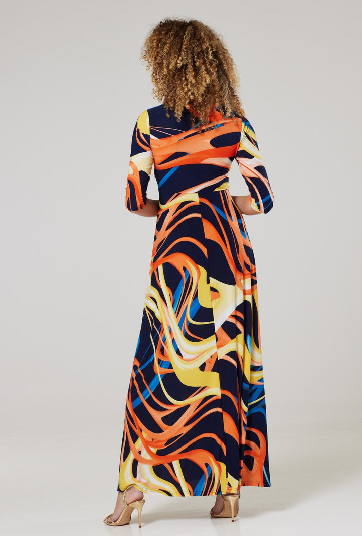 Maternity & Nursing Wrap Maxi Dress Printed