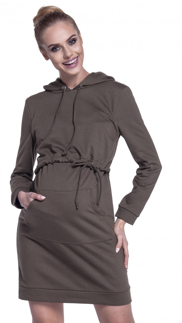 Maternity Hooded Sweatshirt Dress