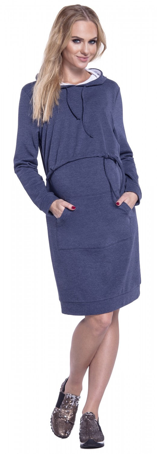 Maternity Hooded Sweatshirt Dress