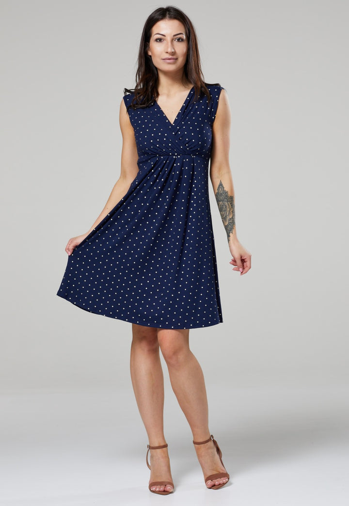 Maternity Sleeveless Printed Nursing Dress