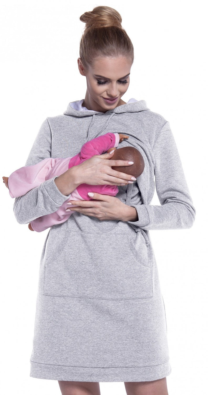 Maternity Hooded Sweatshirt Dress