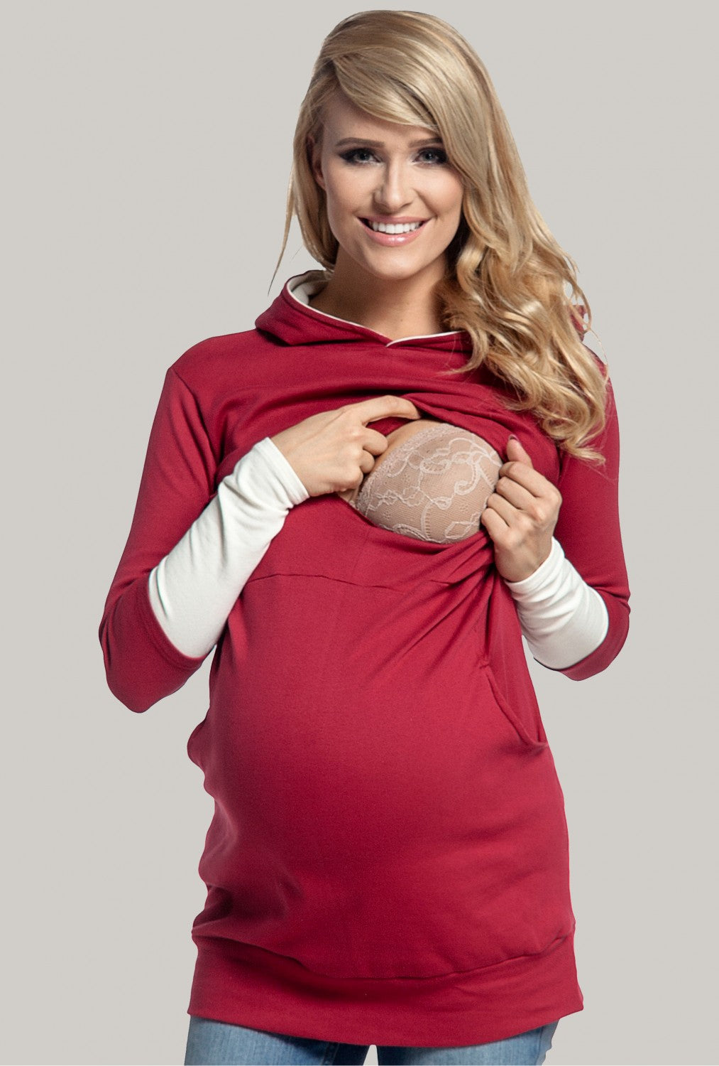 Maternity Nursing Cotton Stretchy Hoodie