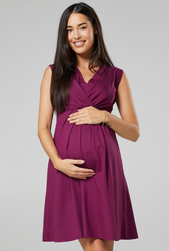Women's Maternity & Nursing Wrap Summer Dress
