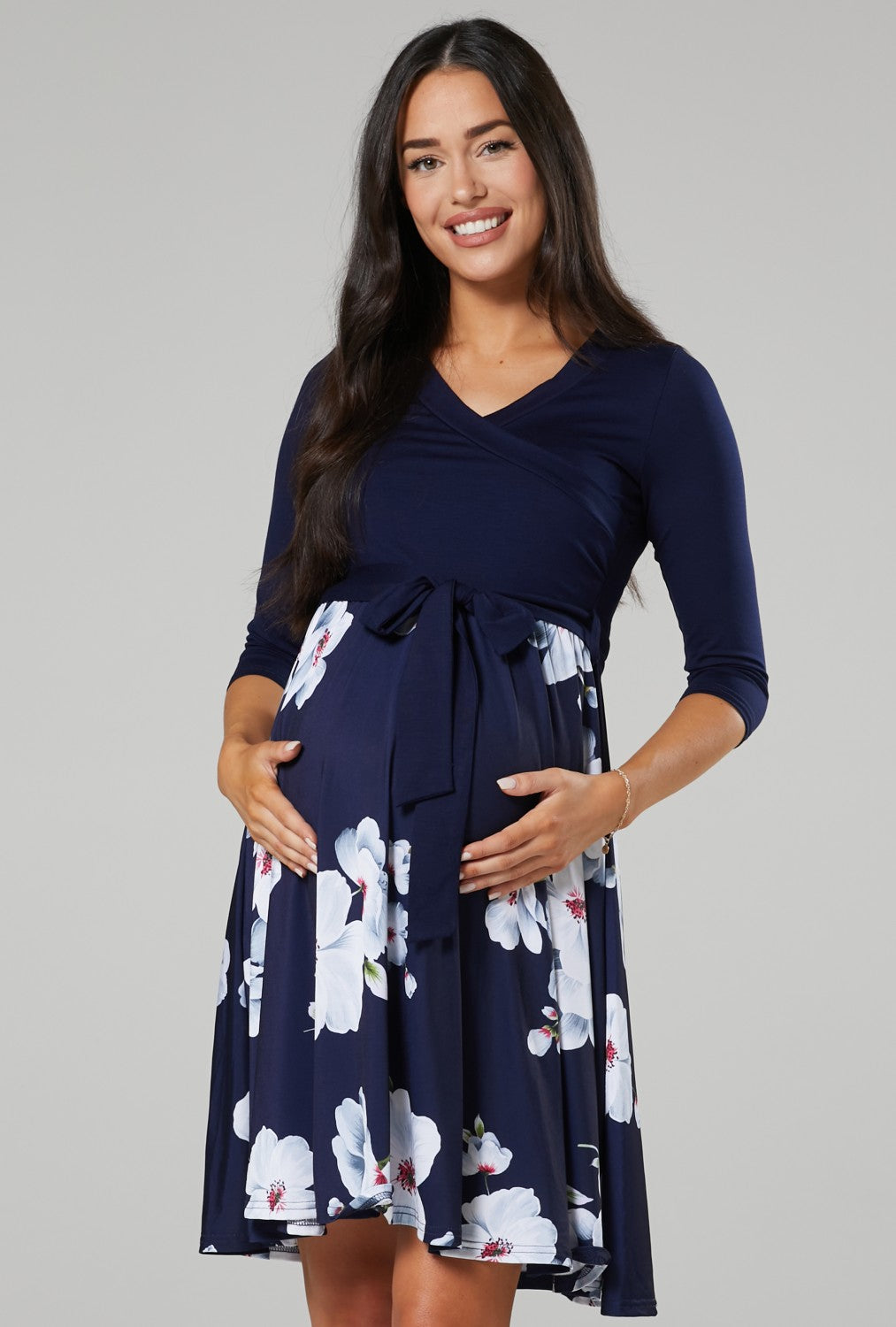 Maternity & Nursing Printed Wrap Dress