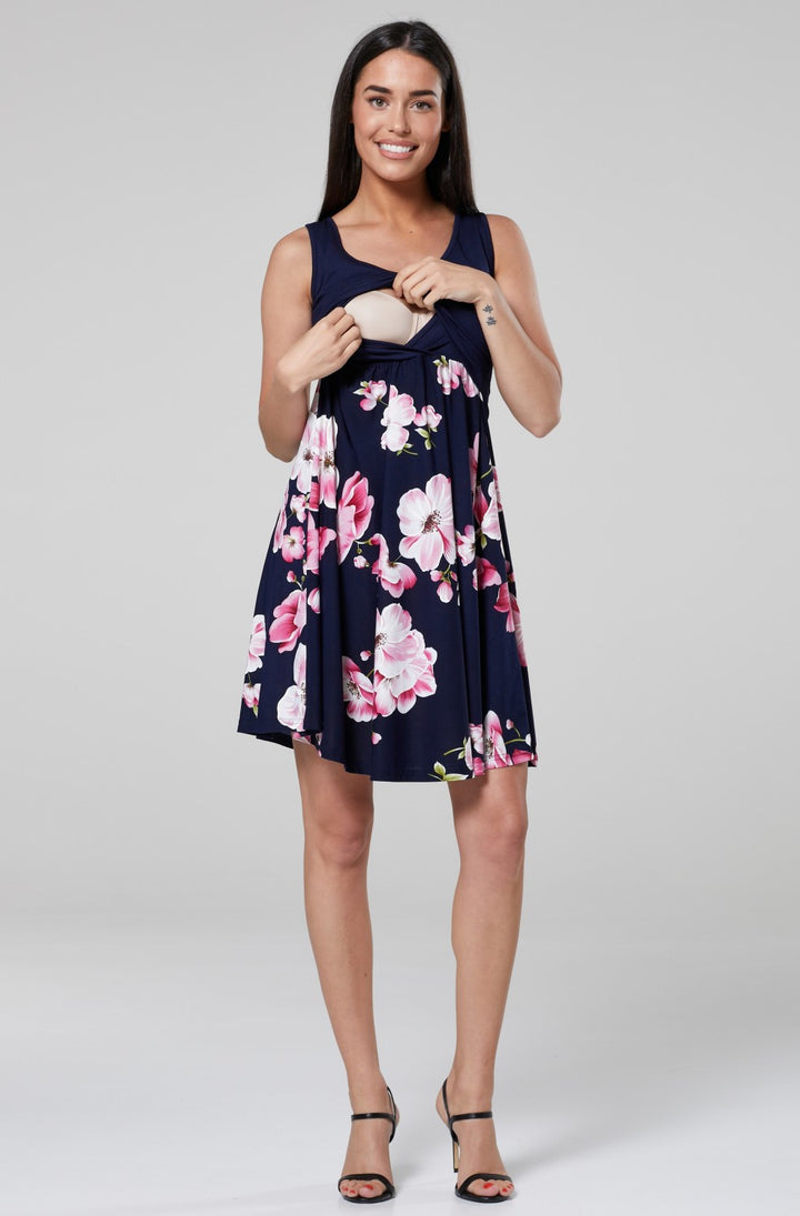 Maternity & Nursing Flower Print Summer Dress