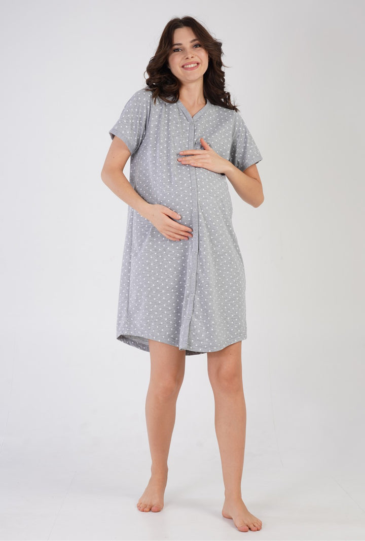 Maternity Nursing Buttoned Nightshirt